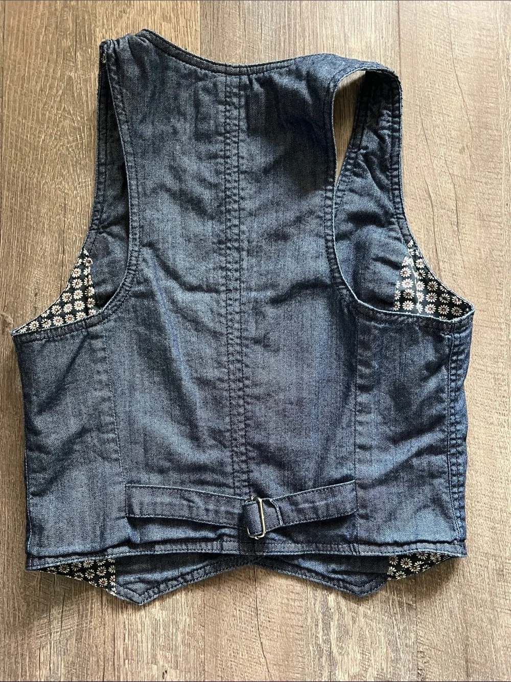 Forever 21 Dark Denim Button Front Vest